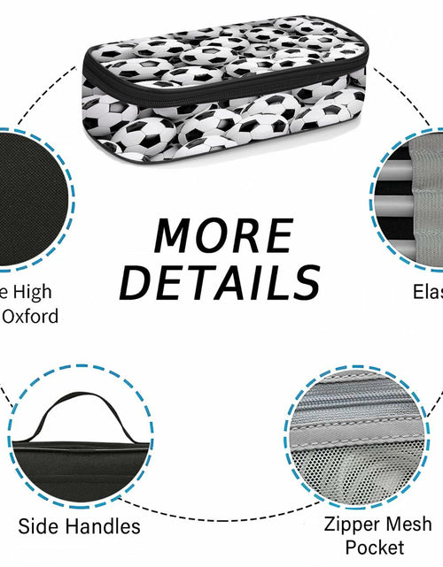 Load image into Gallery viewer, Soccer Pen Holder Case Multifunction Storage Pouch with Zipper Large Capacity

