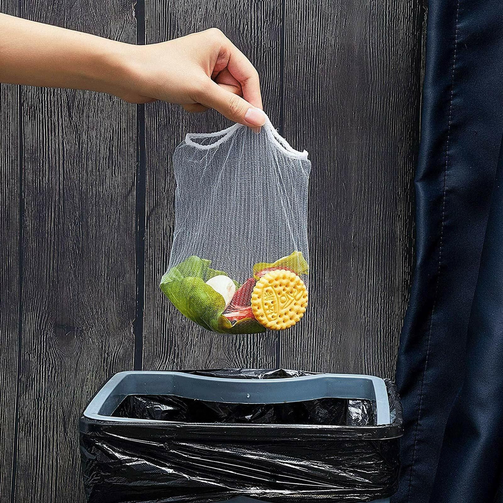 HiBD Kitchen Sink Triangle Tri-Holder Strainer Gray Rack 200PCS Mesh Bags