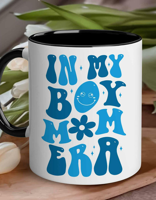 Load image into Gallery viewer, [Like New] CHIMCHICHCHOE Boy Mom Era Coffee Mug Multicolor Accent 11 OZ Ceramic
