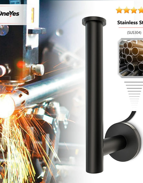 Load image into Gallery viewer, SAYONEYES Matte Black SUS304 Stainless Steel Toilet Paper Holder 2 Pack
