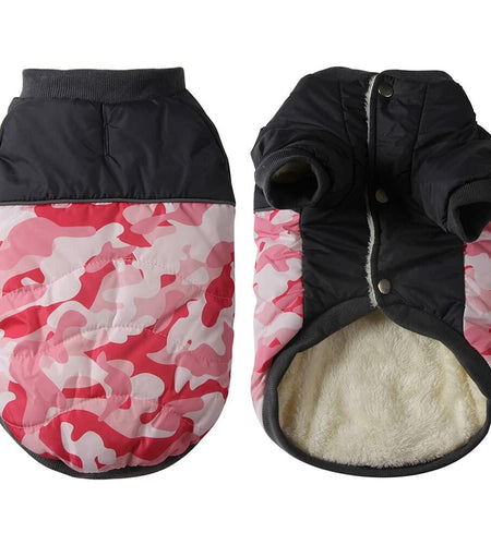 Vecomfy Warm Dog Coat Small Waterproof Fleece Lined Puppy Jacket Pink Camo