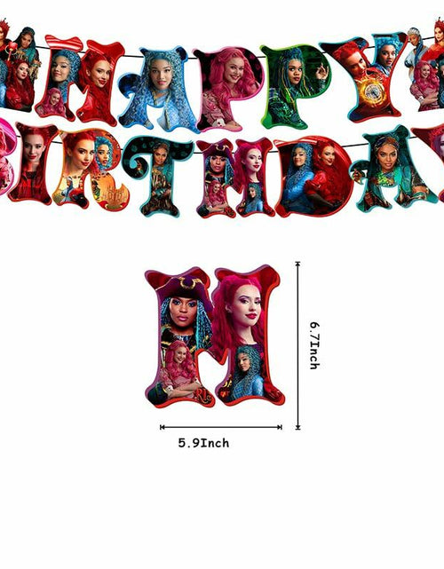 Load image into Gallery viewer, Descendants Party Supplies Birthday Decor Banner Cake &amp; Cupcake Toppers
