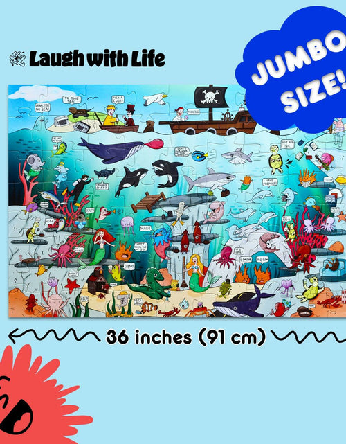 Load image into Gallery viewer, Laugh with Life Under The Sea Joke Puzzle 72pcs Ocean Life 24x36 Multi-Color
