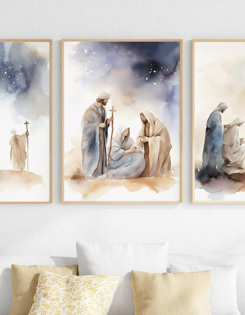 Load image into Gallery viewer, KERAXL Jesus Canvas Wall Art Christian Religious Decor 8x12in Set of 3
