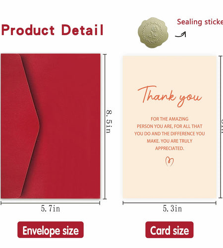 Detuca Thank You Card for Men Women Appreciation Gift Color DTK-81 Style DTK-81