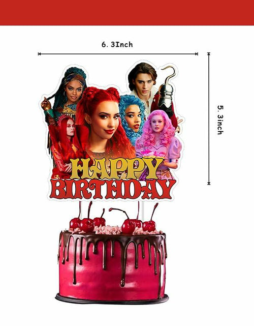 Load image into Gallery viewer, Descendants Party Supplies Birthday Decor Banner Cake &amp; Cupcake Toppers
