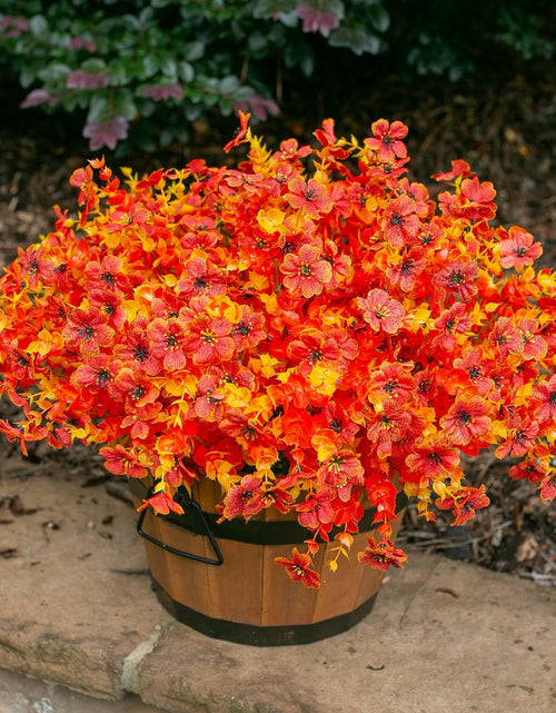 Load image into Gallery viewer, Ivydale Fall Flowers Artificial Mums 12 Bundles UV Resistant Fall-Orange
