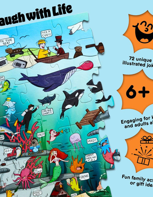 Load image into Gallery viewer, Laugh with Life Under The Sea Joke Puzzle 72pcs Ocean Life 24x36 Multi-Color
