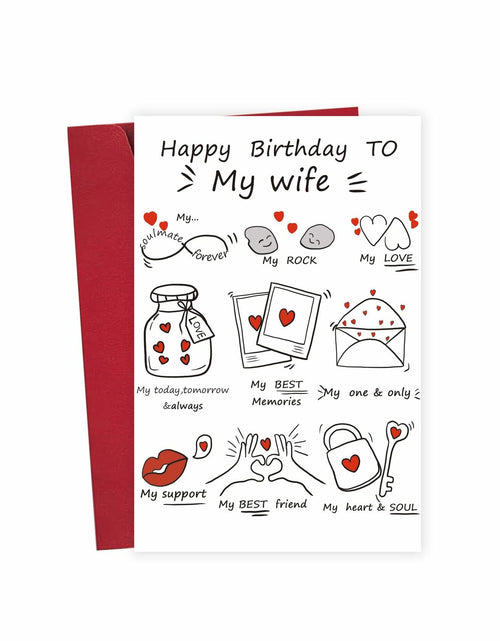 Load image into Gallery viewer, Detuca Birthday Card for Wife Fiancée Girlfriend Romantic Cute DTK-28
