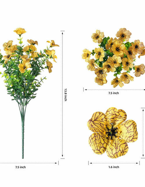 Load image into Gallery viewer, florisso Artificial Fall Mums Outdoor Decoration Orange Yellow 12 Bundles
