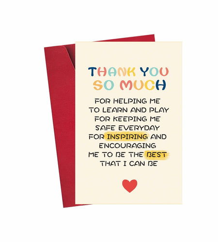 Detuca Best Teacher Thank You Card Gift from Students Funny Appreciation