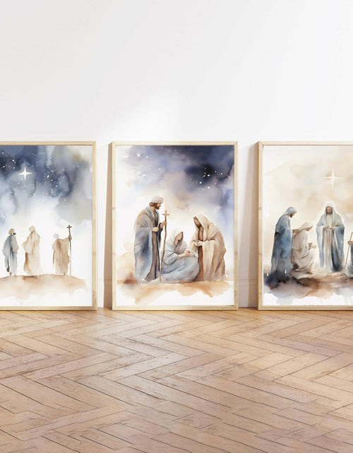 Load image into Gallery viewer, KERAXL Jesus Canvas Wall Art Christian Religious Decor 8x12in Set of 3

