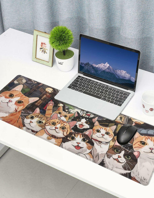 Load image into Gallery viewer, Gipvuqa Japanese Cats XL Gaming Desk Pad 31.5x11.8 Inch Large Mouse Mat
