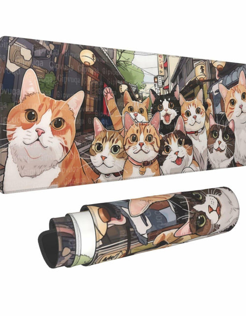 Load image into Gallery viewer, Gipvuqa Japanese Cats XL Gaming Desk Pad 31.5x11.8 Inch Large Mouse Mat
