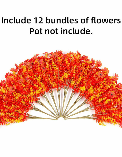 Load image into Gallery viewer, Ivydale Fall Flowers Artificial Mums 12 Bundles UV Resistant Fall-Orange
