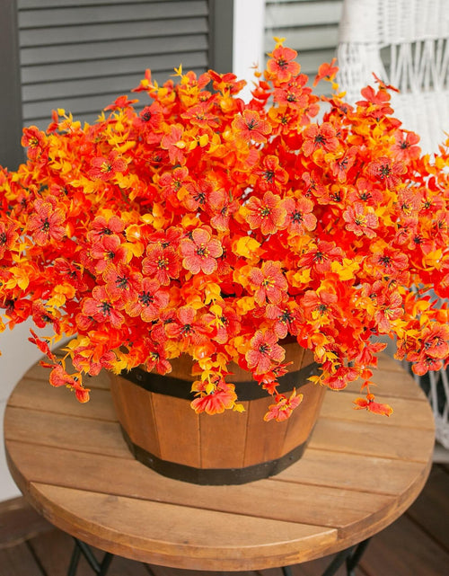 Load image into Gallery viewer, Ivydale Fall Flowers Artificial Mums 12 Bundles UV Resistant Fall-Orange
