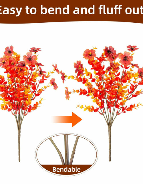 Load image into Gallery viewer, Ivydale Fall Flowers Artificial Mums 12 Bundles UV Resistant Fall-Orange
