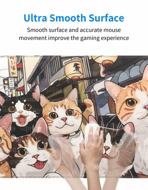 Load image into Gallery viewer, Gipvuqa Japanese Cats XL Gaming Desk Pad 31.5x11.8 Inch Large Mouse Mat

