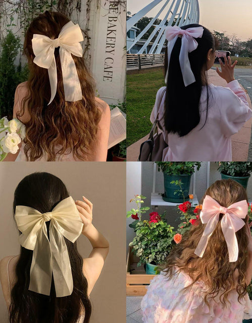 Load image into Gallery viewer, SCORYULE Bow Hair Clips 5PCS Multicolor Tulle Ribbon with Long Tails Girls Women
