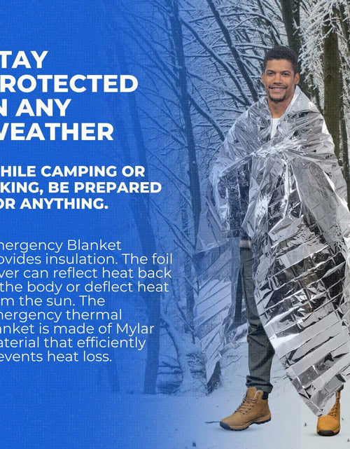 Load image into Gallery viewer, CloudTen Emergency Blanket Bundle 10 Tear Resistant Mylar Blankets Whistle
