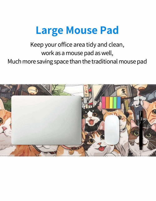 Load image into Gallery viewer, Gipvuqa Japanese Cats XL Gaming Desk Pad 31.5x11.8 Inch Large Mouse Mat
