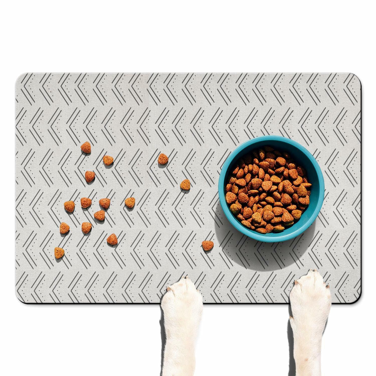 Generic Dog Bowl Mat Absorbent Non-Slip Quick Dry 16x24 Inch Black-4