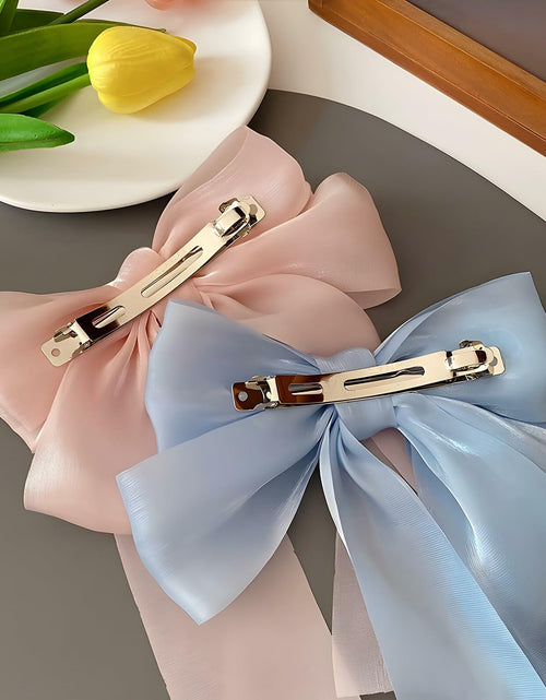 Load image into Gallery viewer, SCORYULE Bow Hair Clips 5PCS Multicolor Tulle Ribbon with Long Tails Girls Women
