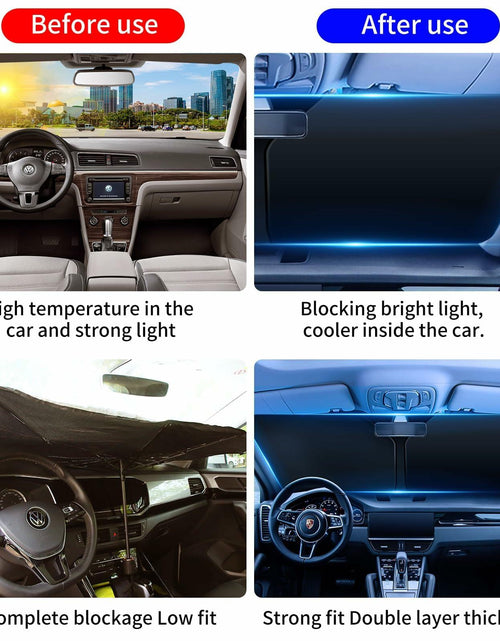 Load image into Gallery viewer, COFSODI Car Windshield Sunshade Double Thickened UV Protection Black
