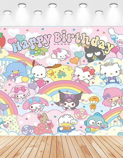 Load image into Gallery viewer, Generic Kawaii Kitty Birthday Party Banner Backdrop 5x3 Ft
