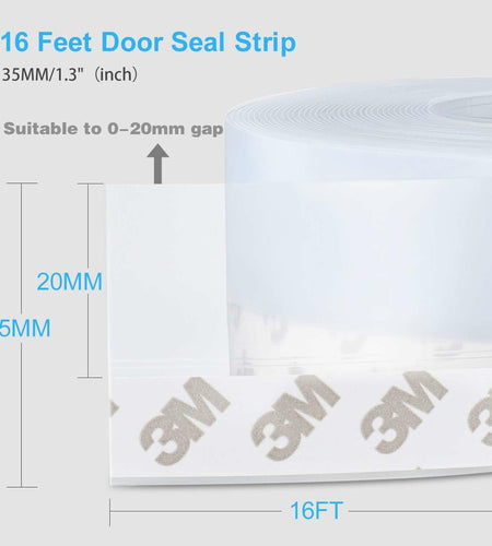 AIMIXUN Weather Stripping Door Seal Silicone Draft Stopper 16.4ft Clear
