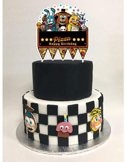 Load image into Gallery viewer, YISHIDA FNAF Happy Birthday Pizza Cake Topper Decoration 1 Count Paper
