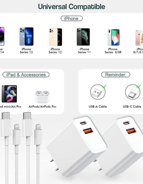 Load image into Gallery viewer, Fitquipment Fast 20W Dual Port QC+ USB C Charger 2Pack White 6FT Cable
