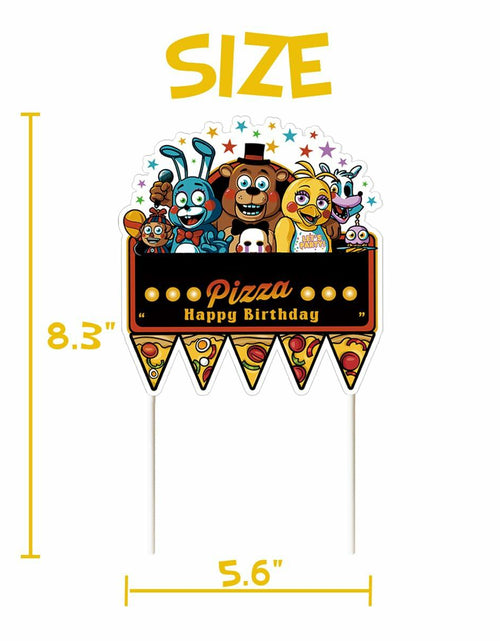 Load image into Gallery viewer, YISHIDA FNAF Happy Birthday Pizza Cake Topper Decoration 1 Count Paper

