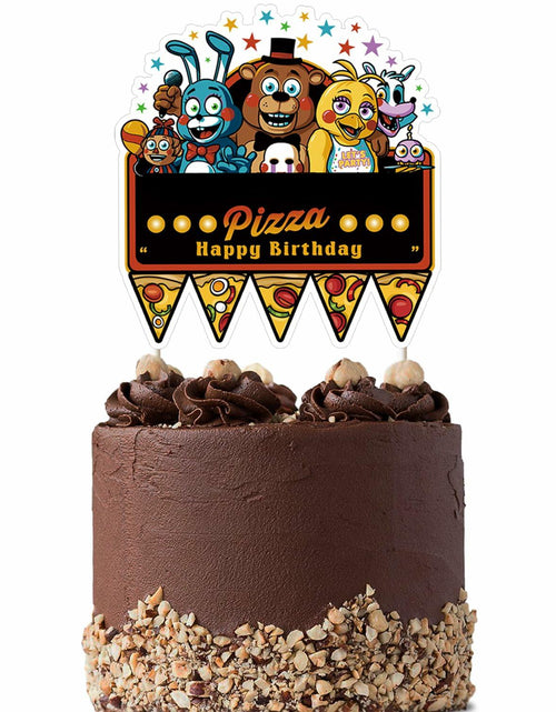 Load image into Gallery viewer, YISHIDA FNAF Happy Birthday Pizza Cake Topper Decoration 1 Count Paper
