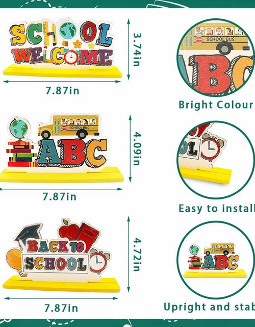 Load image into Gallery viewer, ALIBBON 3 Pieces Wooden Back to School Table Centerpiece Love Books Decor Style1
