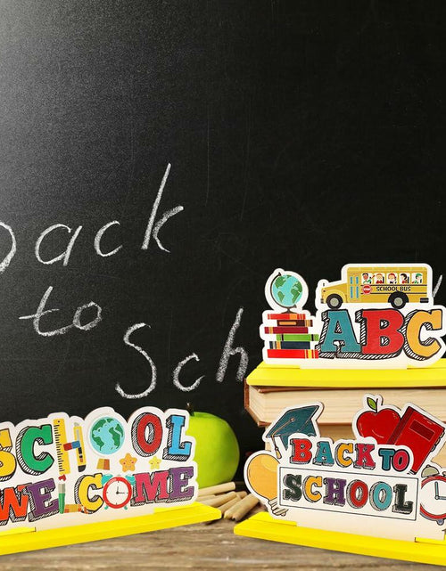 Load image into Gallery viewer, ALIBBON 3 Pieces Wooden Back to School Table Centerpiece Love Books Decor Style1
