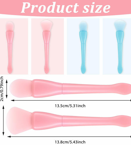QFGasre Silicone Face Mask Brush Applicator Soft Beauty Tool Pink Blue