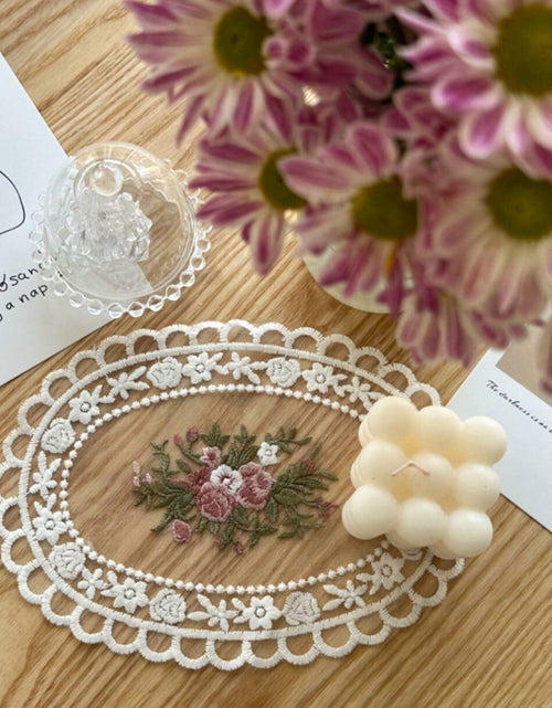 Load image into Gallery viewer, GlimVilo 2 Pack White Cotton Lace Doilies Place Mats Small2 Machine Wash
