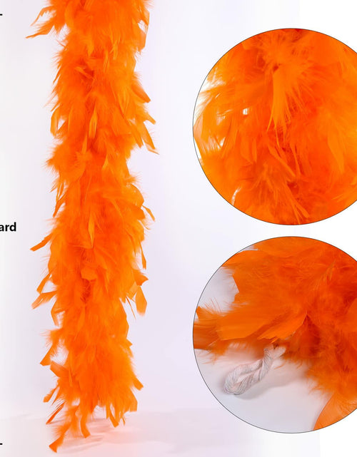 Load image into Gallery viewer, THARAHT Orange Chandelle Turkey Feather Boa 2 Yards 40g DIY Craft Party
