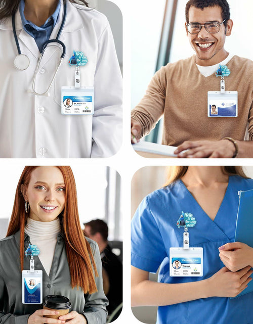 Load image into Gallery viewer, BEZTN Help is on The Way Dear Badge Reel Retractable ID Holder Nurse Gifts
