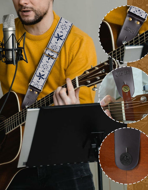 Load image into Gallery viewer, JIPIS Guitar Strap GS-89 with Head Strap 2 Buckles and 3 Picks Set
