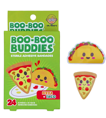 Boo Boo Buddies Kids Adhesive Bandages Pizza Taco 24 Count Sterile
