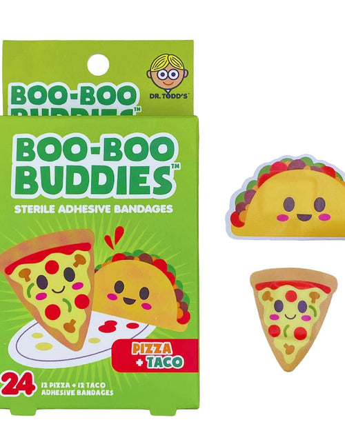 Load image into Gallery viewer, Boo Boo Buddies Kids Adhesive Bandages Pizza Taco 24 Count Sterile
