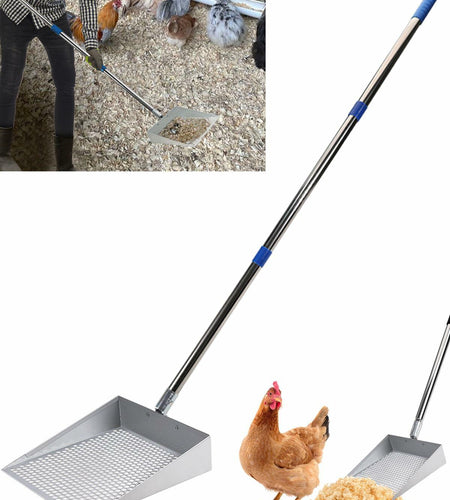 YQDHYLYH Metal Chicken Poop Scooper Heavy Duty Silver Large Coop Tool