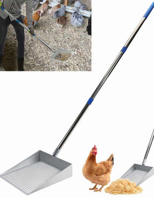 Load image into Gallery viewer, YQDHYLYH Metal Chicken Poop Scooper Heavy Duty Silver Large Coop Tool
