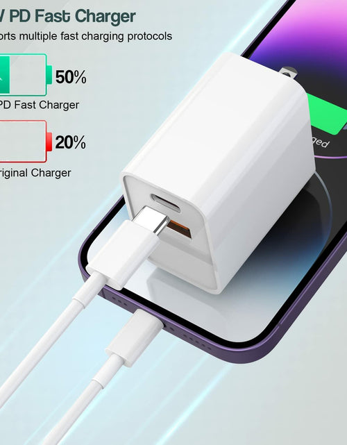 Load image into Gallery viewer, Fitquipment Fast 20W Dual Port QC+ USB C Charger 2Pack White 6FT Cable
