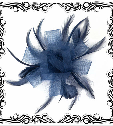 globazoe Fascinator Derby Hat Women Vintage Headband Navy Blue Size 1 Count