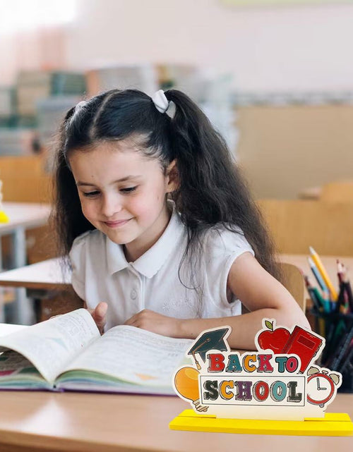 Load image into Gallery viewer, ALIBBON 3 Pieces Wooden Back to School Table Centerpiece Love Books Decor Style1
