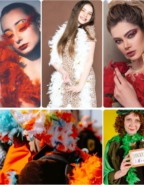 Load image into Gallery viewer, THARAHT Orange Chandelle Turkey Feather Boa 2 Yards 40g DIY Craft Party
