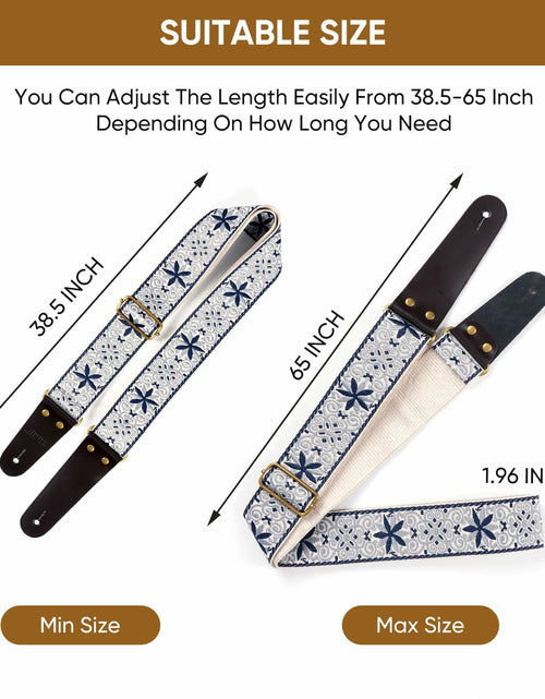 Load image into Gallery viewer, JIPIS Guitar Strap GS-89 with Head Strap 2 Buckles and 3 Picks Set
